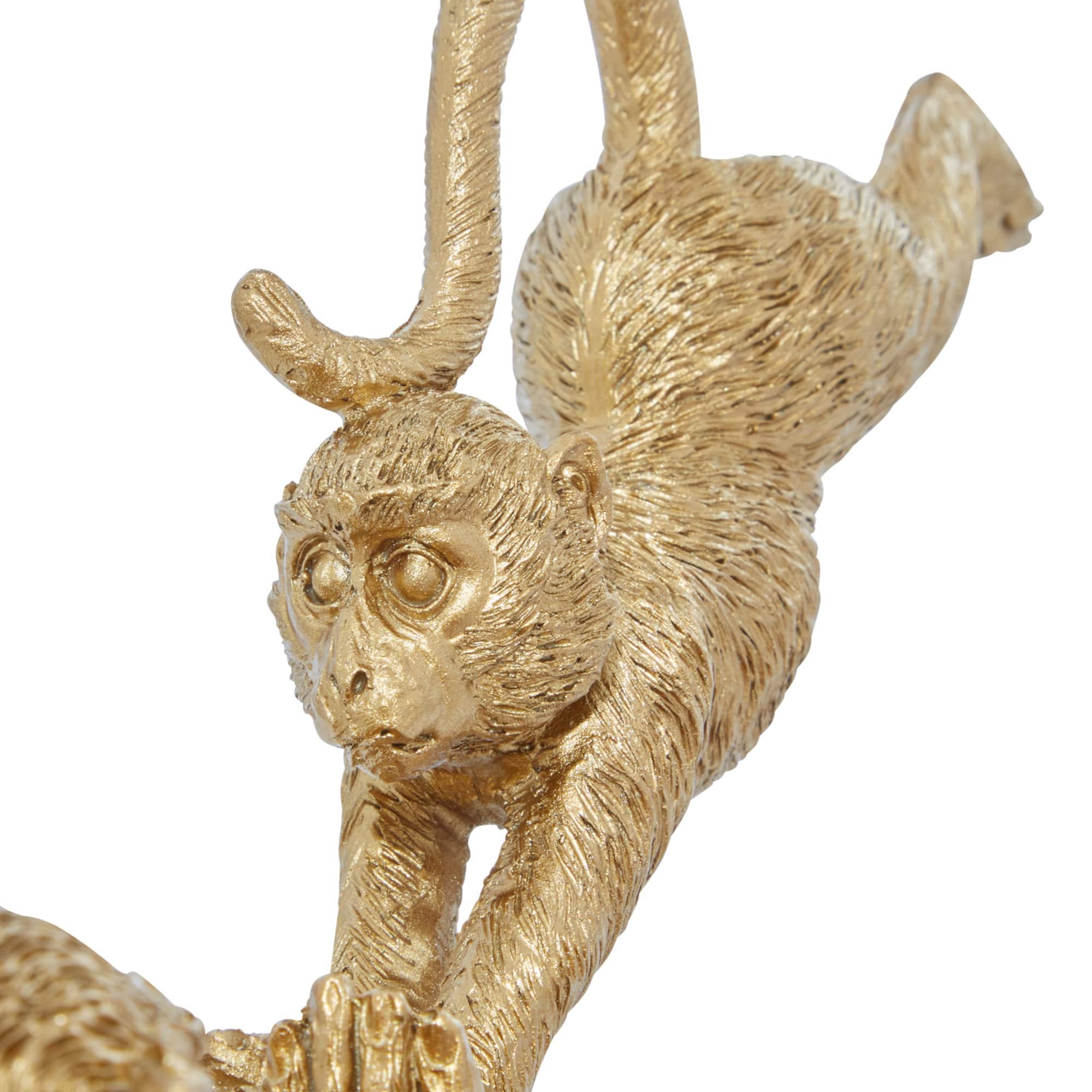 11" Gold Eclectic Monkey Sculpture